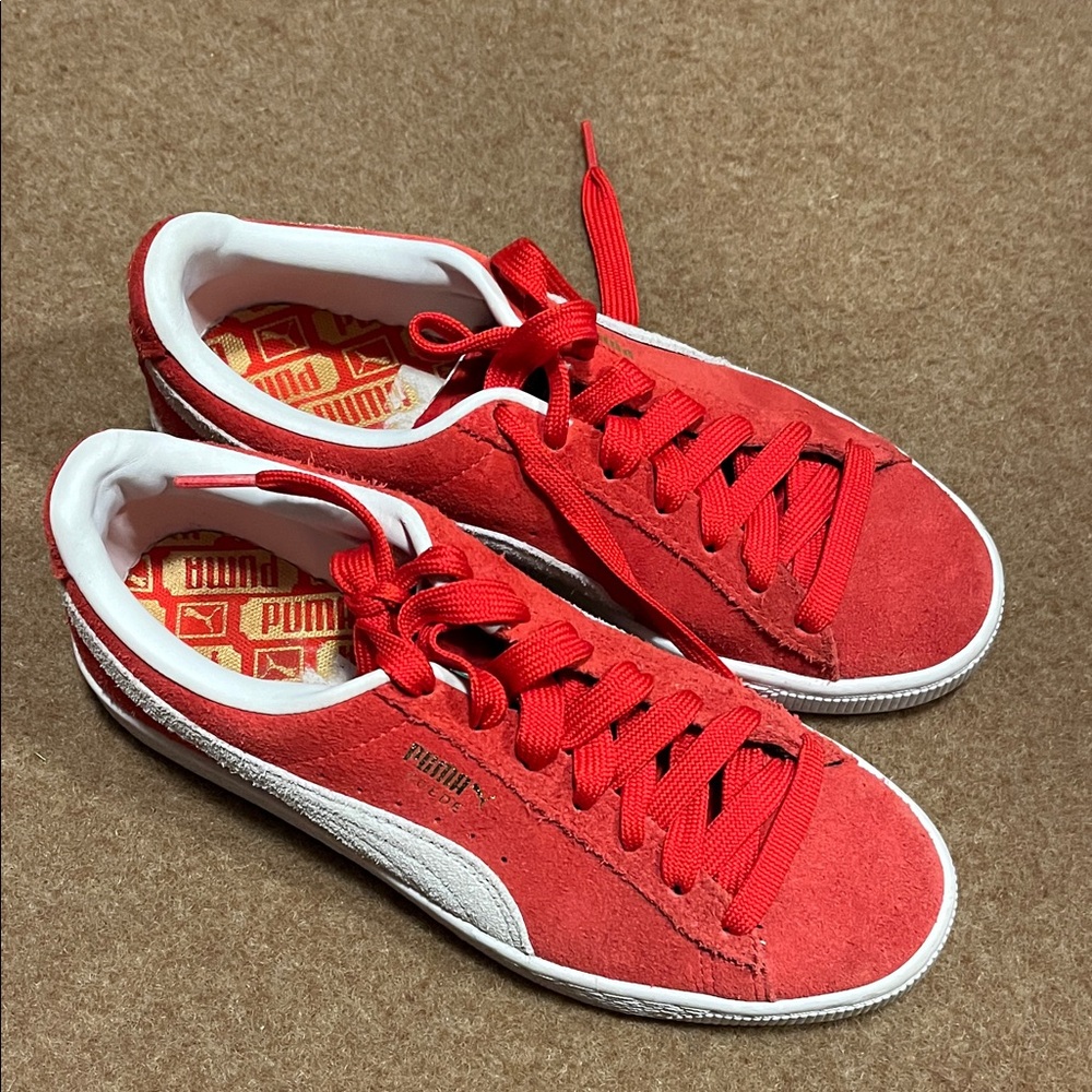 Puma Classic Red and White Sneakers